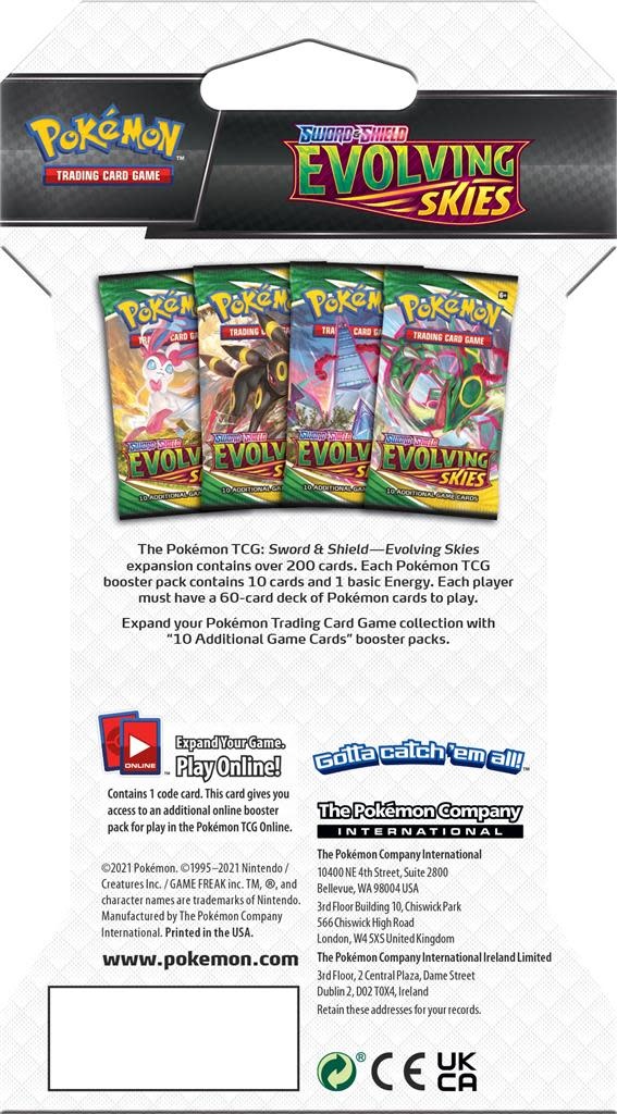Pokemon Sword Shield Evolving Skies Sleeved Boosterpack Collectura