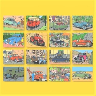 moulinsart Kuifje boekje met 16 postkaarten - Auto's