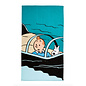 moulinsart Tintin beach towel Tinitin and Snowy in the Shark Diving Boat