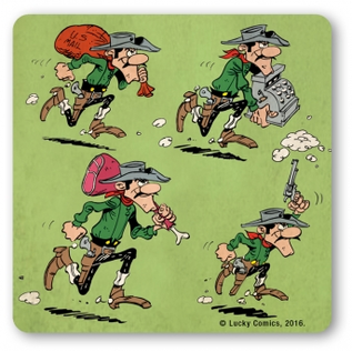 Logoshirt Lucky Luke - Daltons - Robbery - Coaster