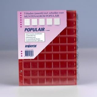 Importa coin pages Populair assortment 5 types with red interleaving - set of 5