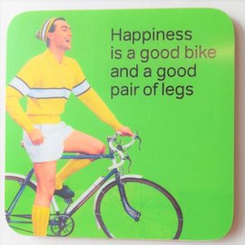 Cath Tate Coaster - Happiness is a good bike