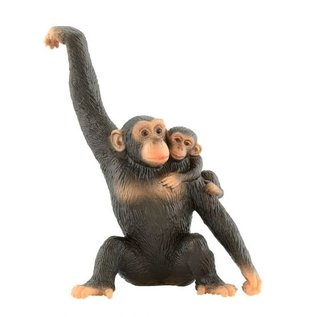 Bullyland wilde dieren figuur - Chimpansee met baby