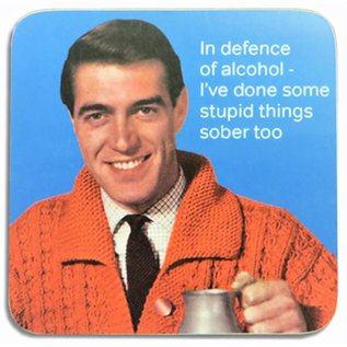 Cath Tate Coaster - In defence of alcohol