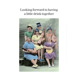 Cath Tate Wenskaart Photocaptions - Looking forward to having a little drink together