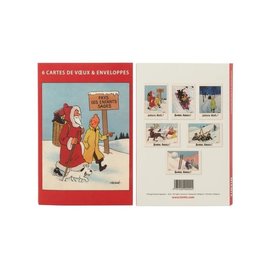 moulinsart Set of 6 Christmas cards with envelope Tintin & Santa Clause