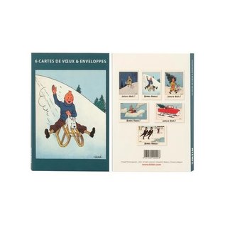 moulinsart Set of 6 Christmas cards with envelope Tintin & Snowy
