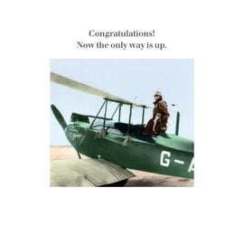 Cath Tate Grußkarte Photocaptions - Congratulations! Now the only way is up.