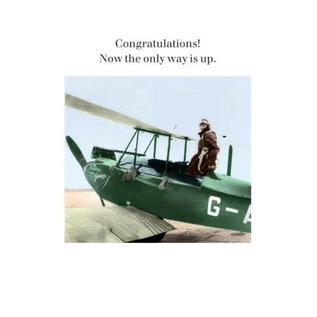 Cath Tate Grußkarte Photocaptions - Congratulations! Now the only way is up.