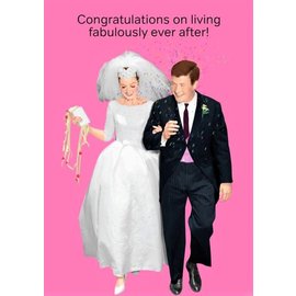 Cath Tate Greeting card - Congratulations on living fabulously ever after