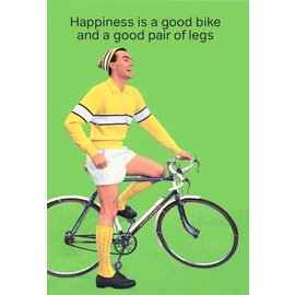Cath Tate Greeting card - Hapiness is a good bike and a good pair of legs