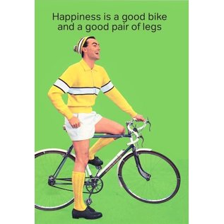 Cath Tate Greeting card - Hapiness is a good bike and a good pair of legs