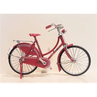 Toys Amsterdam Model fiets - damesfiets zwart of rood schaalmodel 1:10