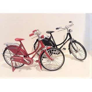 Toys Amsterdam Model fiets - damesfiets zwart of rood schaalmodel 1:10