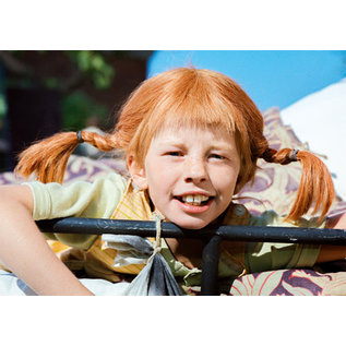 modern times Pippi Longstocking postcard -  Pippi staring in the distance