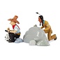 moulinsart set metal figures Tintin, Snowy and Native American in America