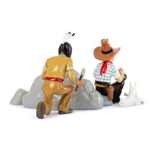 moulinsart set metal figures Tintin, Snowy and Native American in America