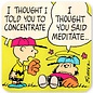 Logoshirt Peanuts coaster - Charlie Brown en Lucy concentrate/meditate