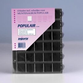 Importa coin pages Populair 30 pockets black interleaving - set of 4