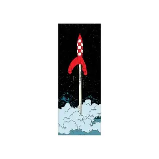 moulinsart Tintin long postcard Rocket to the moon 12 x 31 cm