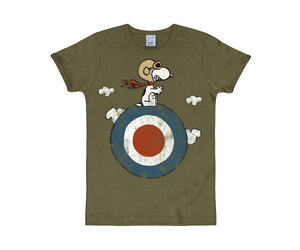 Logoshirt T-Shirt Peanuts Snoopy Target olivgrün - collectura