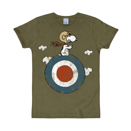 Logoshirt T-Shirt Peanuts Snoopy Target olivgrün - collectura