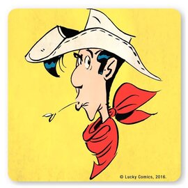 Logoshirt Lucky Luke coaster - Lucky Luke portret met grasspriet