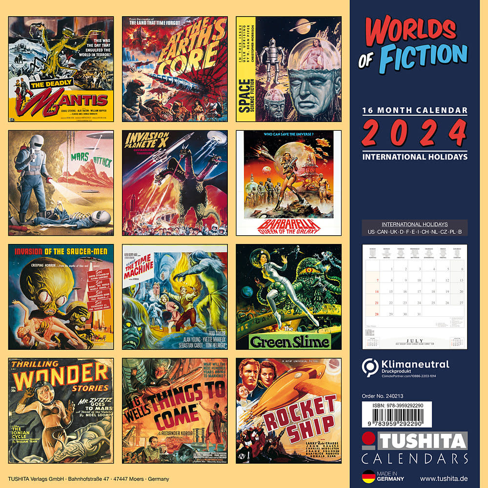 Tushita Worlds of Fiction 2024 Calendar collectura