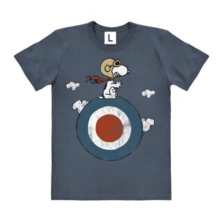 Logoshirt T-Shirt Easy Fit Peanuts Snoopy Target grau blau