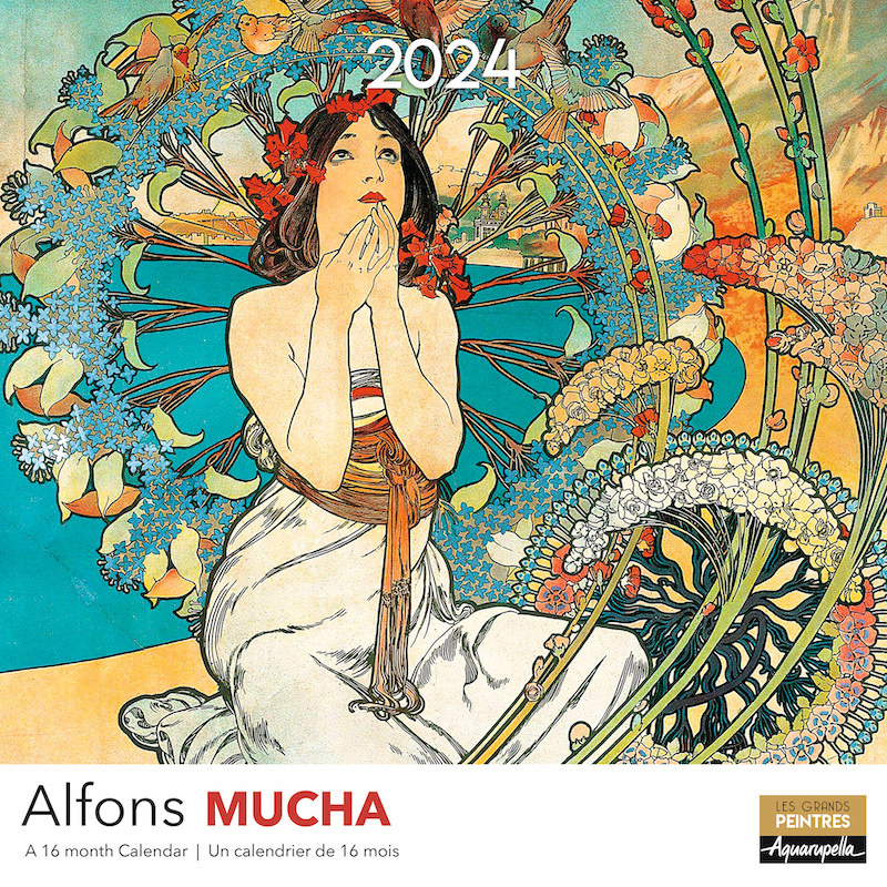 Aquarupella Alfons Mucha 2024 Kalender - A 16 month Calendar