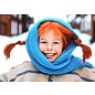 modern times Pippi Langkous postkaart - Pippi met blauwe sjaal in de sneeuw