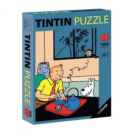 moulinsart Tintin puzzle - Tintin drinks his tea - 1000 pieces & including poster