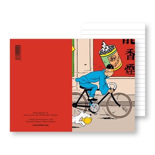 moulinsart Tim und Struppi Notizbuch klein - Tim fährt Fahrrad