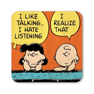 Logoshirt Peanuts coaster - Charlie and Lucy talking