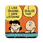 Logoshirt Peanuts coaster - Charlie and Lucy talking