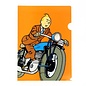 moulinsart Tintin L-shape A4 Plastic Folder Tintin on motorcycle