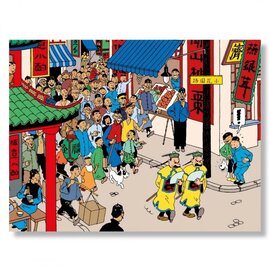moulinsart Kuifje poster - De Jans(s)ens in China - 80 x 60 cm