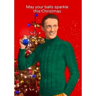 Cath Tate Christmas card Life is Rosie - May your balls sparkle this Christmas
