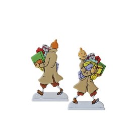 moulinsart Tintin metal figure - Tintin carrying gifts