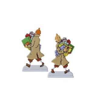 moulinsart Tintin metal figure - Tintin carrying gifts