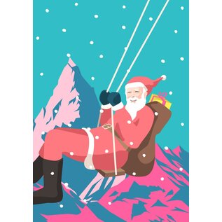 Nobis Design kerstkaart Luminous - Kerstman op schommel - Santa Claus Swing
