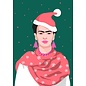 Nobis Design Pop Art New Generation kerstkaart - Frida Kahlo met kerstmuts