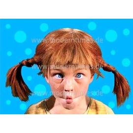 modern times Pippi Longstocking postcard - Pippi makes a funny face