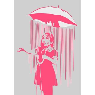 Nobis Design Museum Art postkaart - Banksy - Nola Girl with umbrella in New Orleans