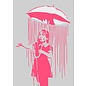 Nobis Design Museum Art postkaart - Banksy - Nola Girl with umbrella in New Orleans