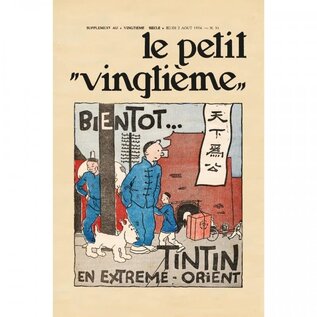 moulinsart Kuifje poster - Le Petit Vingtième #31 De blauwe lotus - 40 x 60 cm
