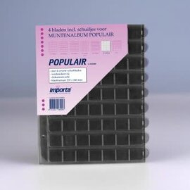 Importa coin pages Populair 63 pockets black interleaving - set of 4