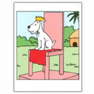 moulinsart Tintin greeting card - King Snowy on chair