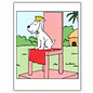 moulinsart Tintin greeting card - King Snowy on chair