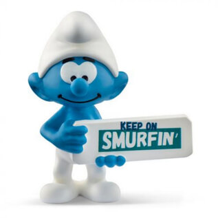 Schleich Smurfs 2023 - Smurf with sign Keep on smurfin'